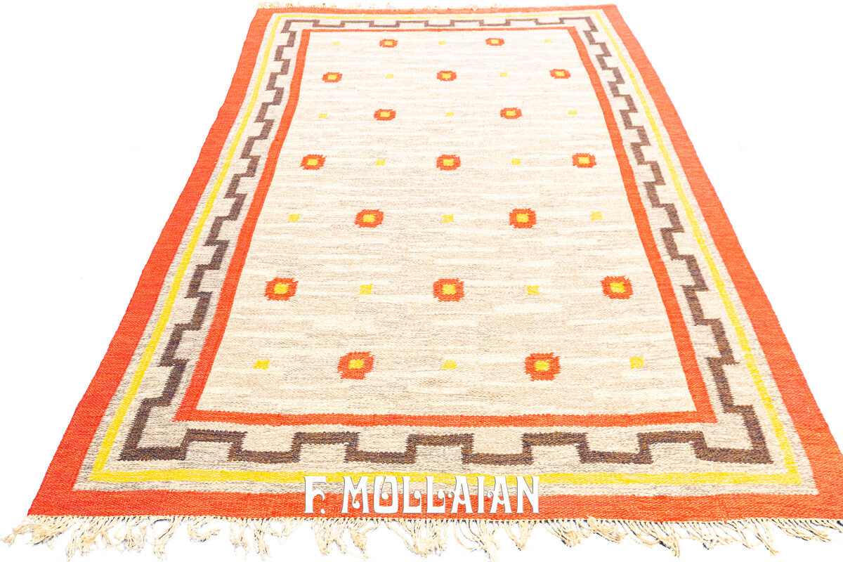 Rollakan Swedish Flat-weave Rug Beige/Brown Color n°:246042